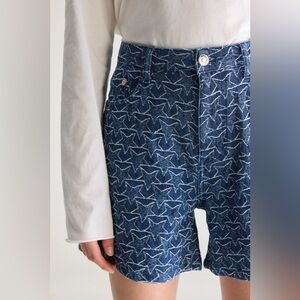 Bellerose Pactol Wide Denim Shorts "Star Rinse" pattern sizes 28 and 29 BRAND NE
